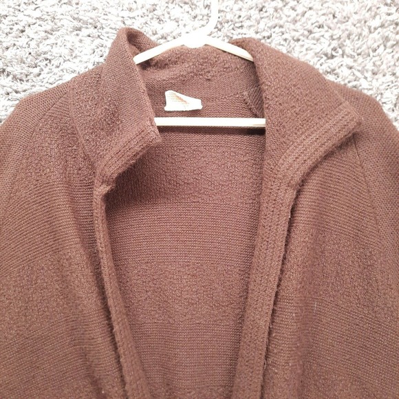 Vintage‎ Rosa Lee Open Cardigan Sweater Women Medium Brown Pockets Mid Length - Picture 2 of 8
